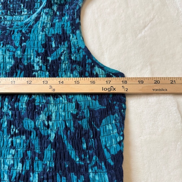 Coldwater Creek Teal Maxi Dress + Navy Shrug Set | Medium | Smocked Guaze - Picture 10 of 16